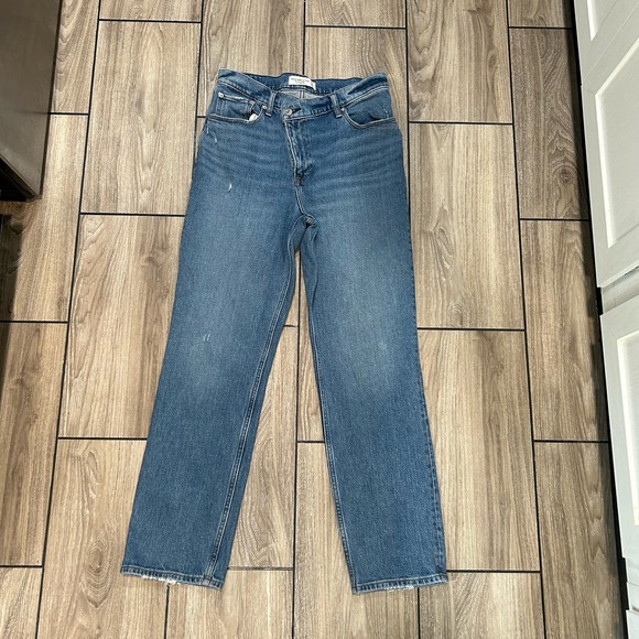 Abercrombie & Fitch The 90s Straight Ultra High Rise 29/8 Faded Distressed - Picture 1 of 15